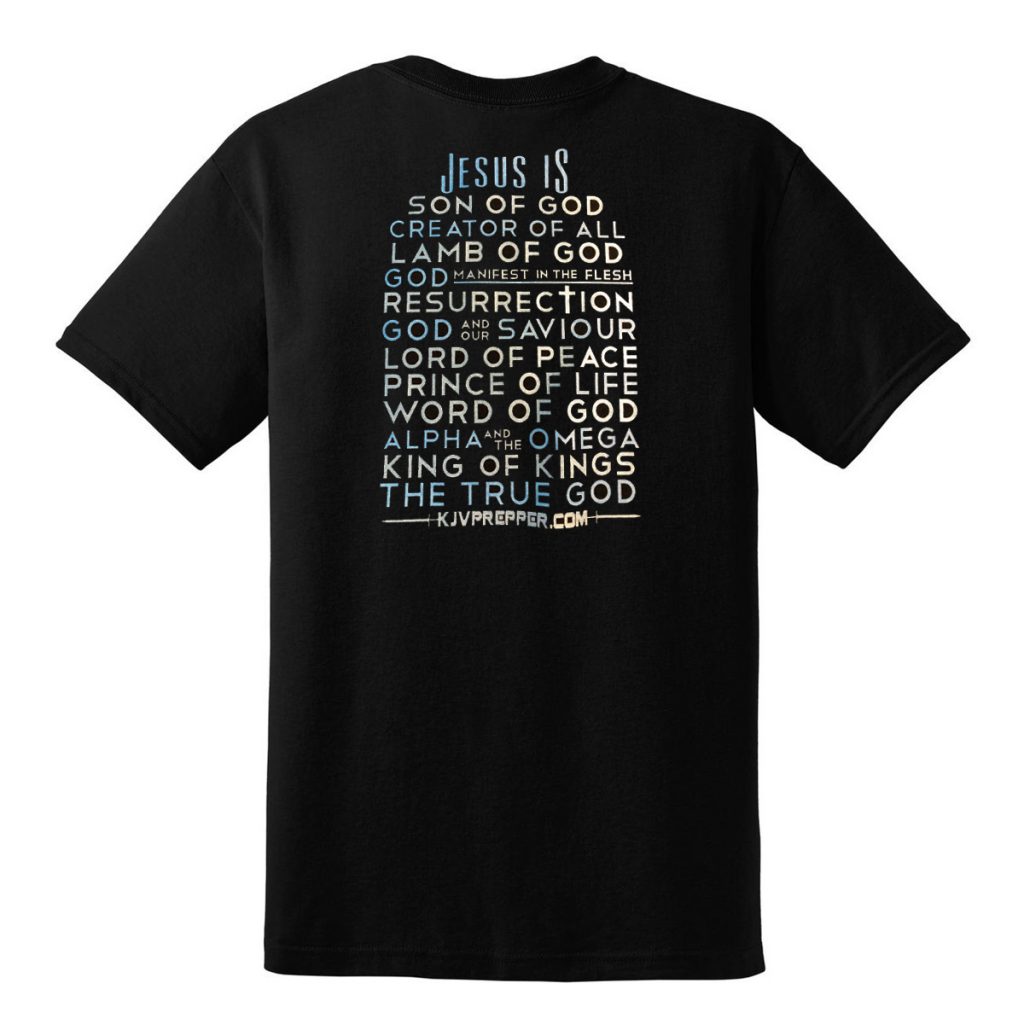 JESUS IS LORD Names / Titles of Jesus Christian Shirt - Metallic Blue Ice