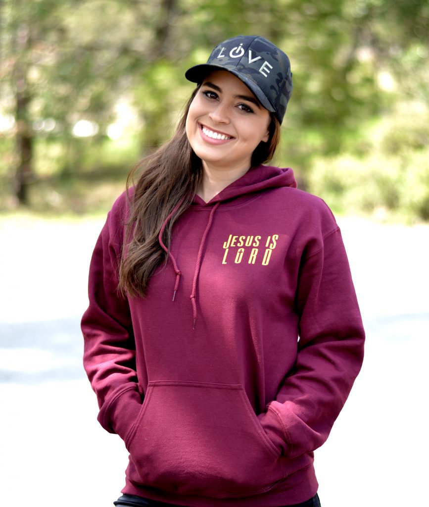 Jesus Is Lord of All Acts 10:36 Maroon w/ Royal Gold Hooded Sweatshirt