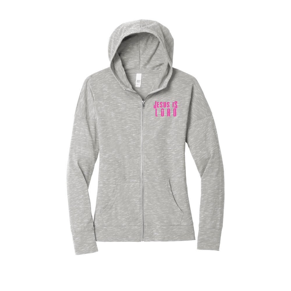 Ladies lightweight zip discount hoodie