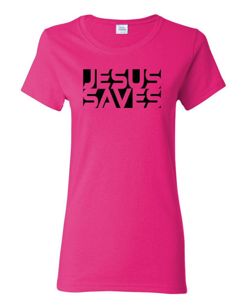 Jesus Saves positive/negative space design Christian shirt