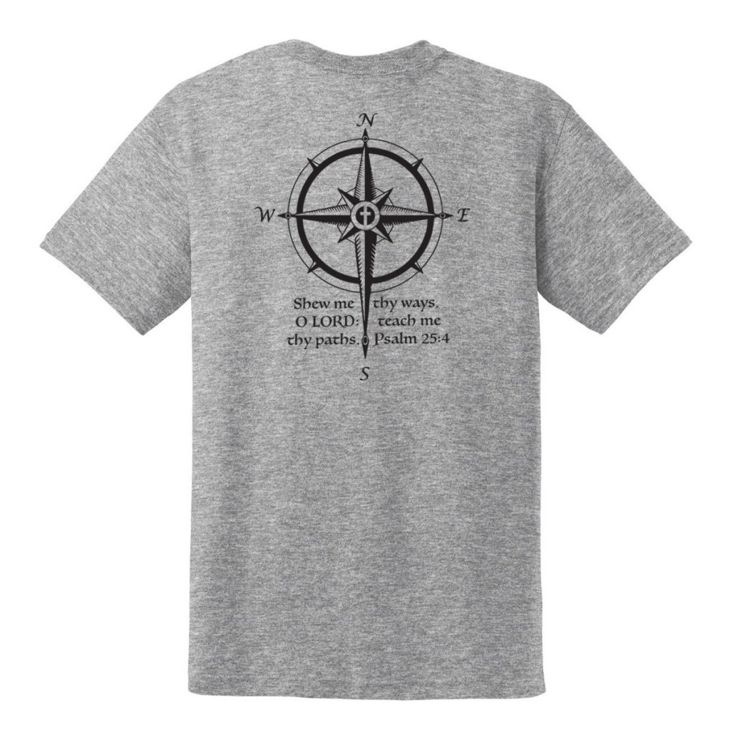 Pathfinder - Psalm 25 Compass Cross Design - Sport Grey - kjvprepper