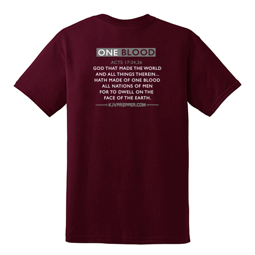 Made of One Blood Acts 17 Christian Unity Shirt - Maroon w/ Stone Grey